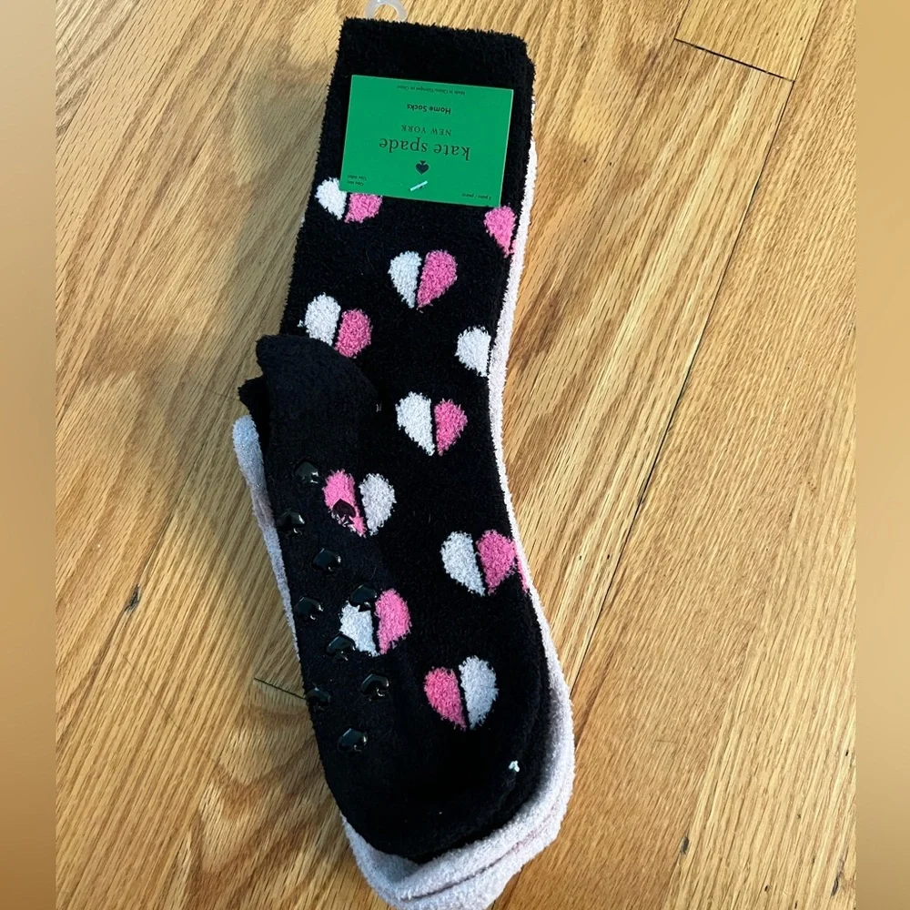 2 pair Kate spade fuzzy grip socks